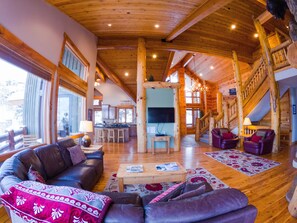 TV, fireplace, DVD player, stereo