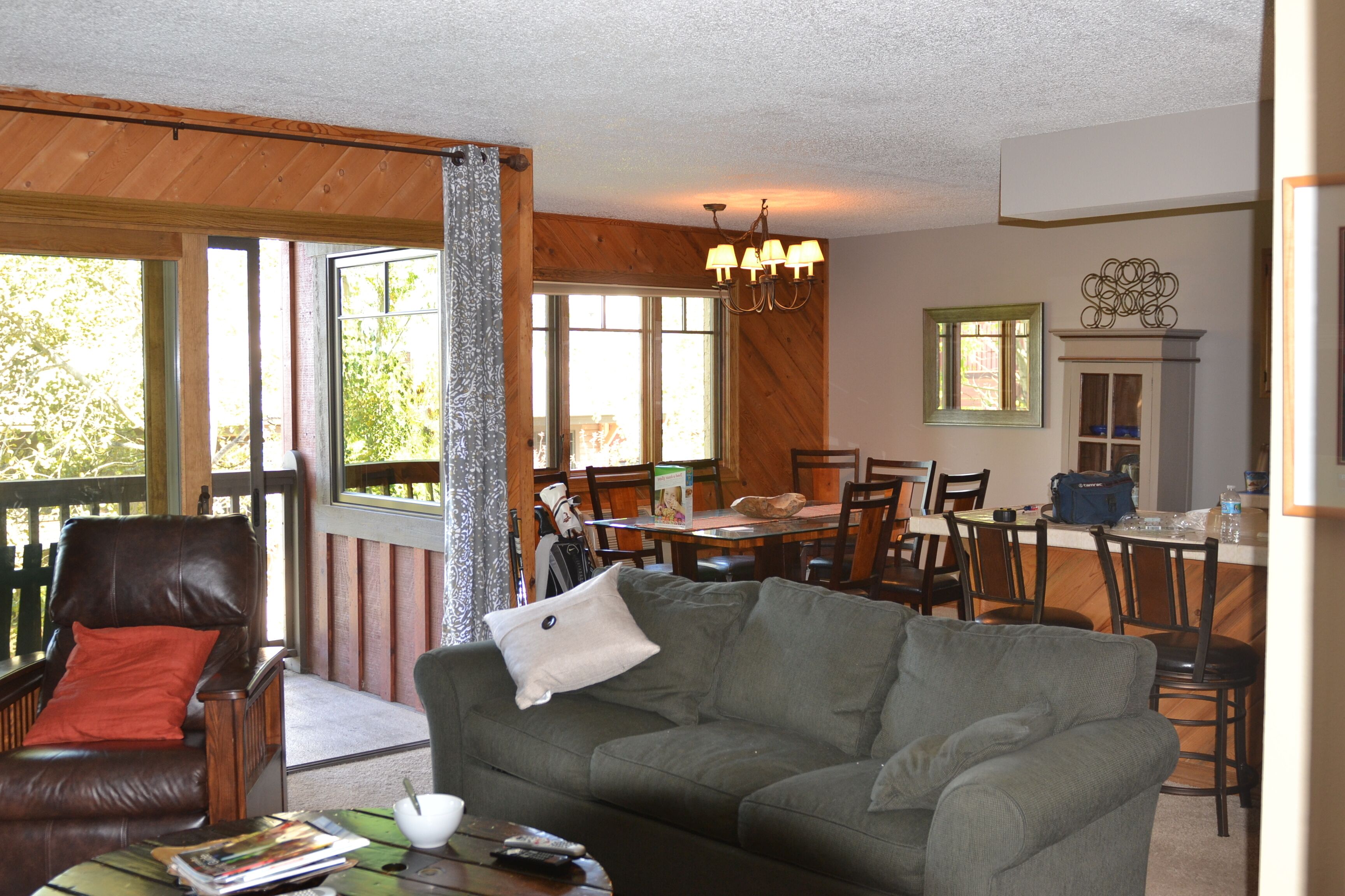 Location! Deck overlooks courtyard with newly renovated pool, hot tubs & grills!