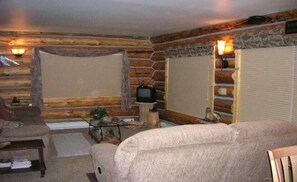 Tv, dvd-afspiller, bøger, musikbibliotek