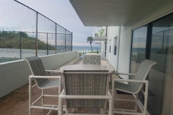 Listen to the waves crashing from our patio