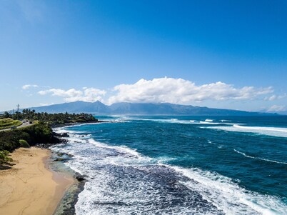BEAUTIFUL NEW Beach-chic condo with AC 1 mile from Paia & Steps to Mama's Beach