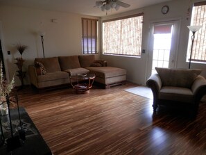 Smart TV, fireplace, DVD player, video library
