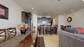 TV, fireplace, video games, DVD player