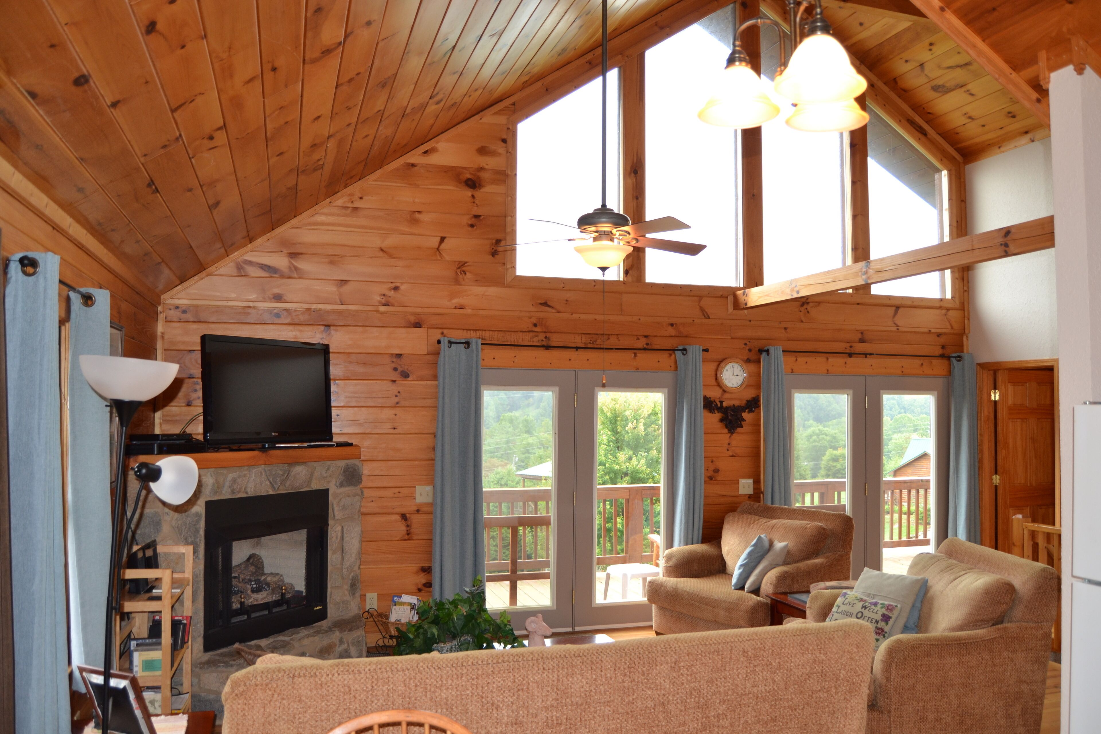 Two Story Log Cabin with Hot Tub