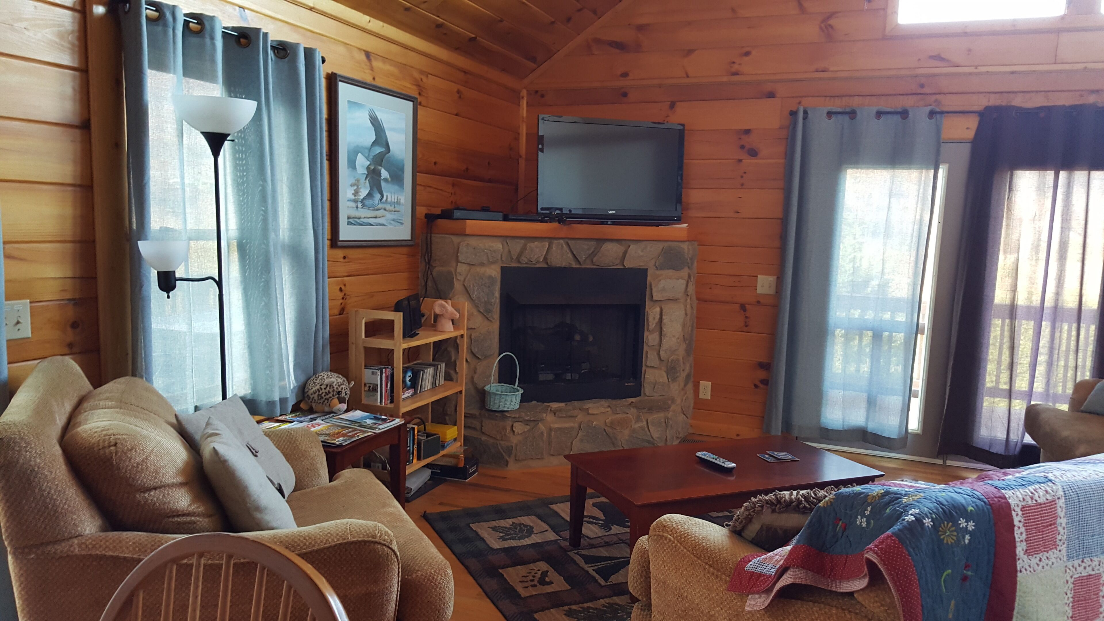 Two Story Log Cabin with Hot Tub