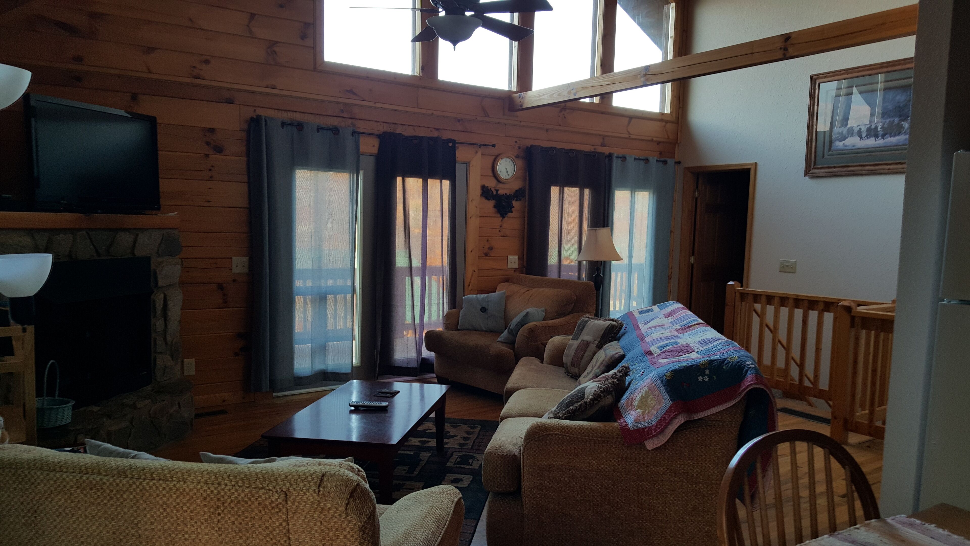 Two Story Log Cabin with Hot Tub