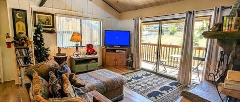 TV, fireplace, DVD player