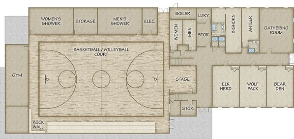 Gymnasium floor plan.