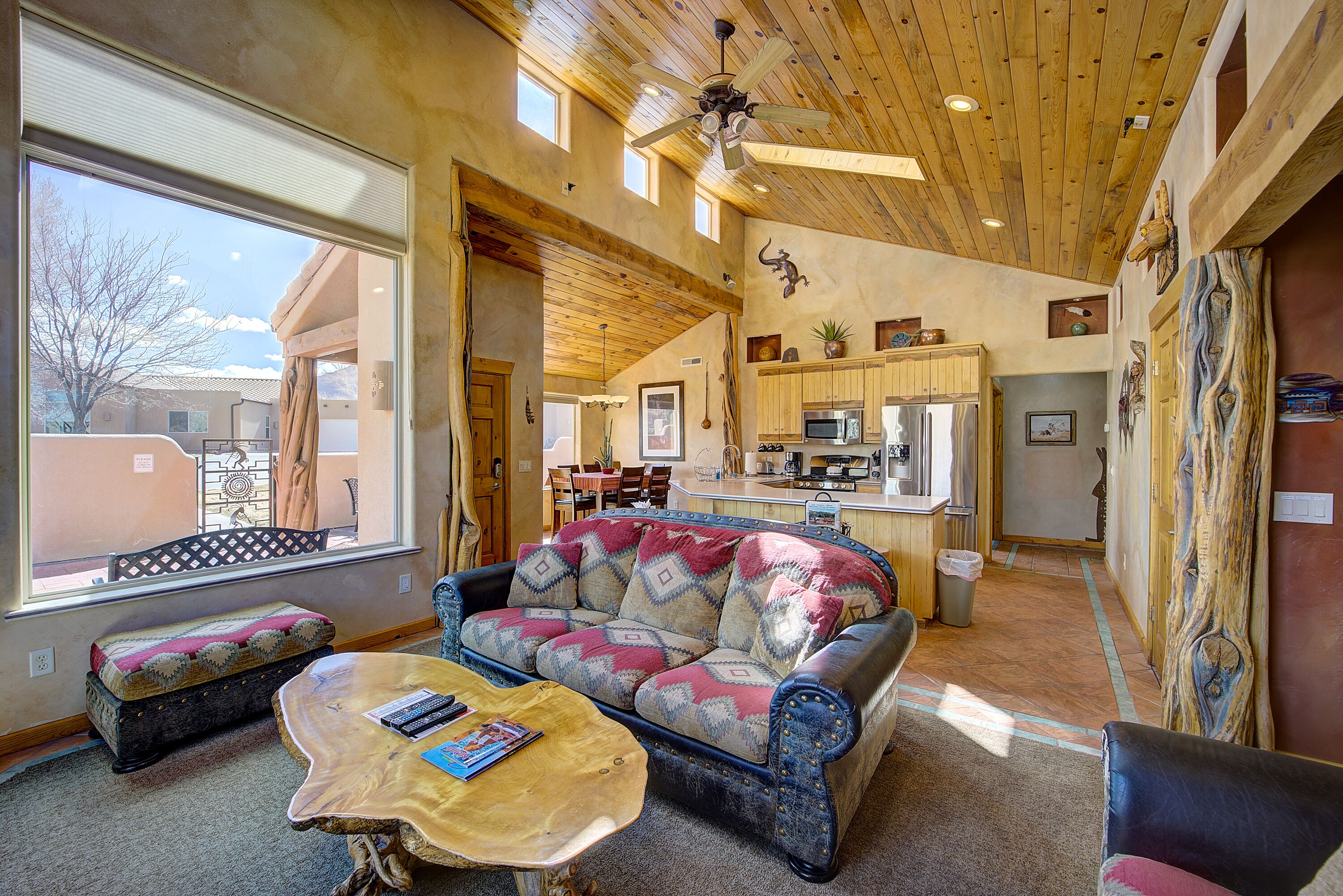 Smart TV, fireplace, DVD player, video library