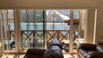 Smart TV, fireplace, video games, DVD player