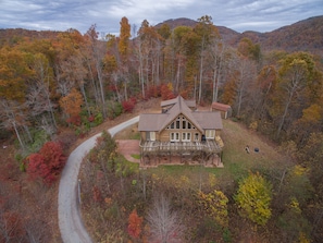 Exterior - Hawk Haven | Secluded Log Cabin with Fire Pit & Mountain Views! (Black Mountain)