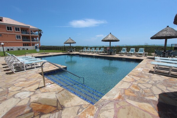 A heated pool - Experience the ocean views at Dreams of Atlantis - Condo 502, a 2BR retreat in South Padre Island. (South Padre Island)