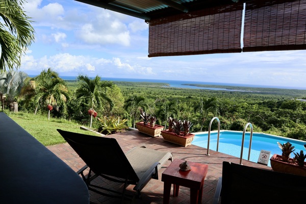 Poolside deck with fabulous view!