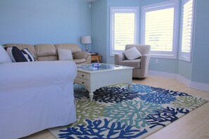 Smart TV, DVD player, books, music library