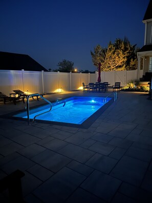 Piscine extérieure, piscine chauffée