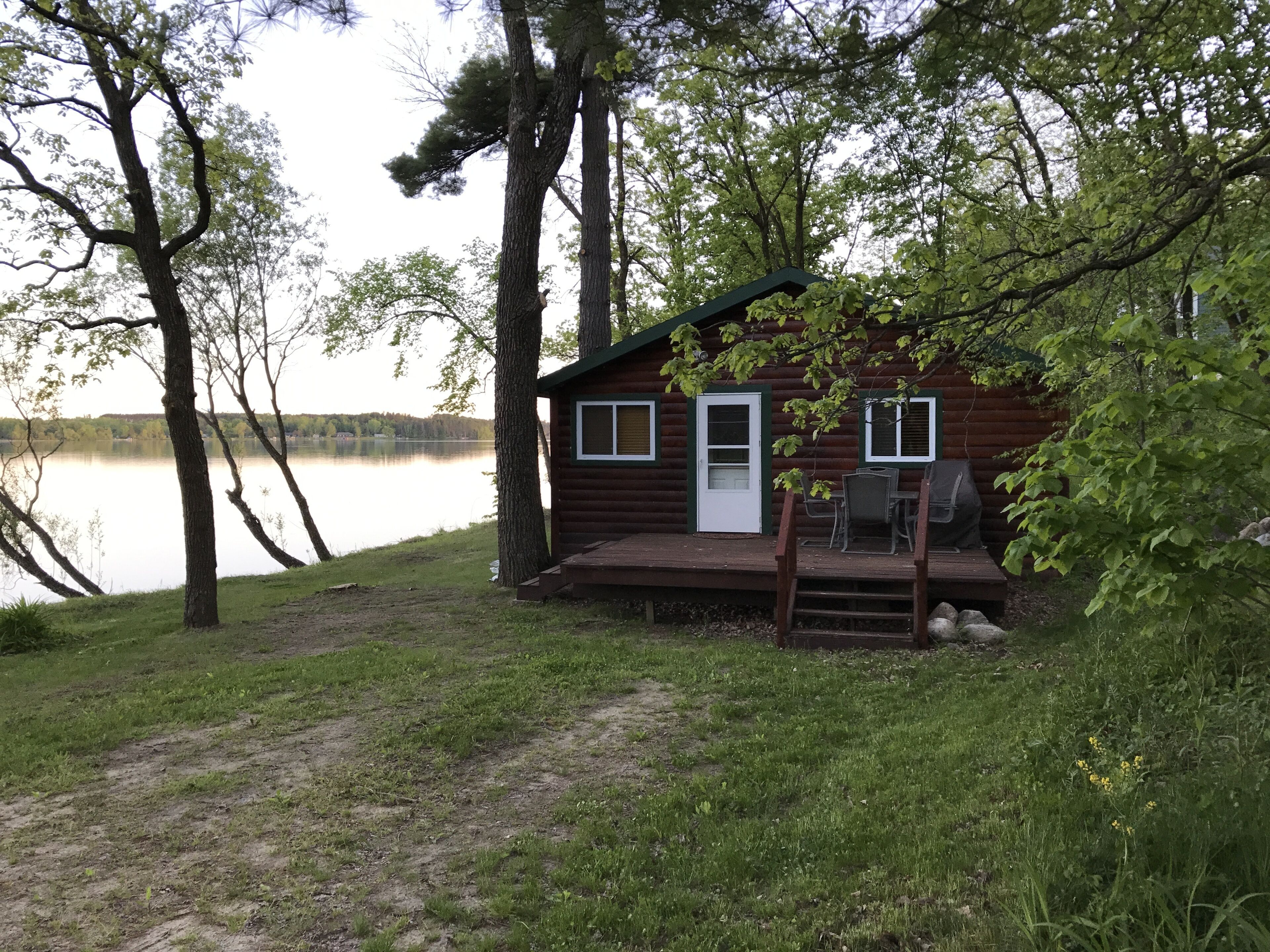 Dine on the patio with a beautiful view of the lake