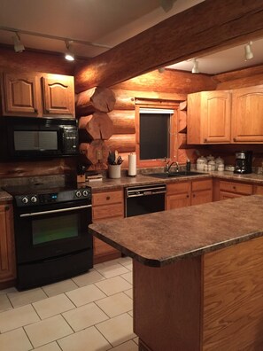 Fridge, microwave, dishwasher, coffee/tea maker