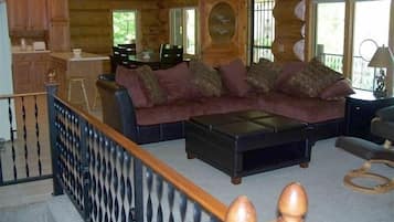 TV, fireplace, video games, DVD player