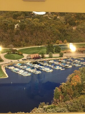 A marina with numerous boats docked, surrounded by greenery and a few buildings. - Family Friendly Home in The Galena Territory "Access to Territory Amenities" (Galena)