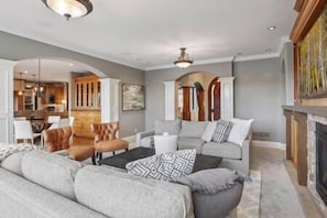 TV, fireplace, table tennis