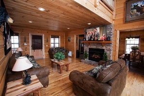 TV, fireplace, video games, DVD player