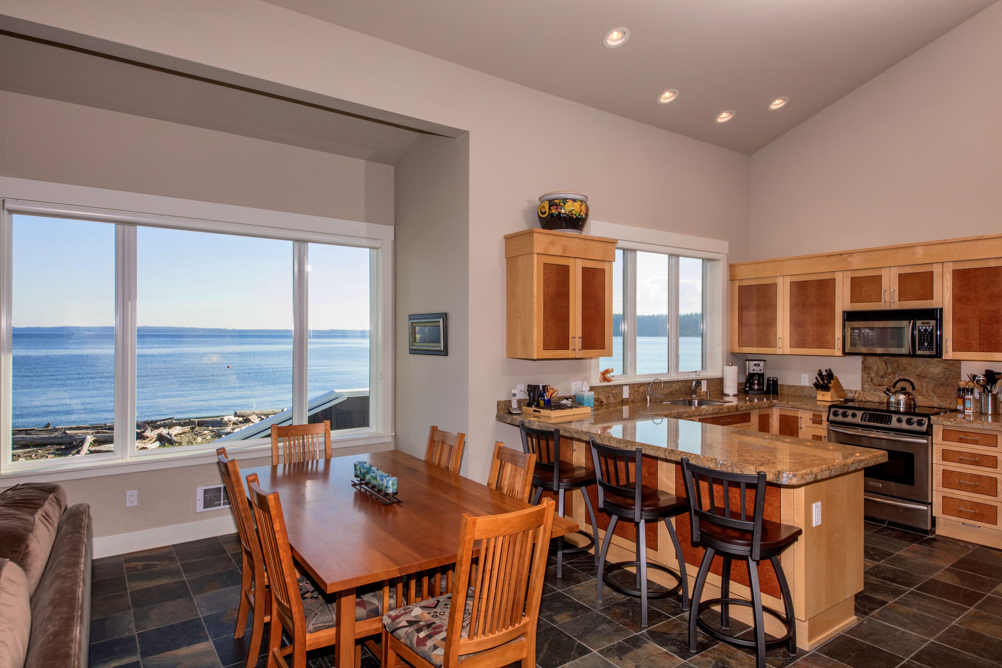 Beautiful, custom beachfront home on Sunlight Beach, Useless Bay. 