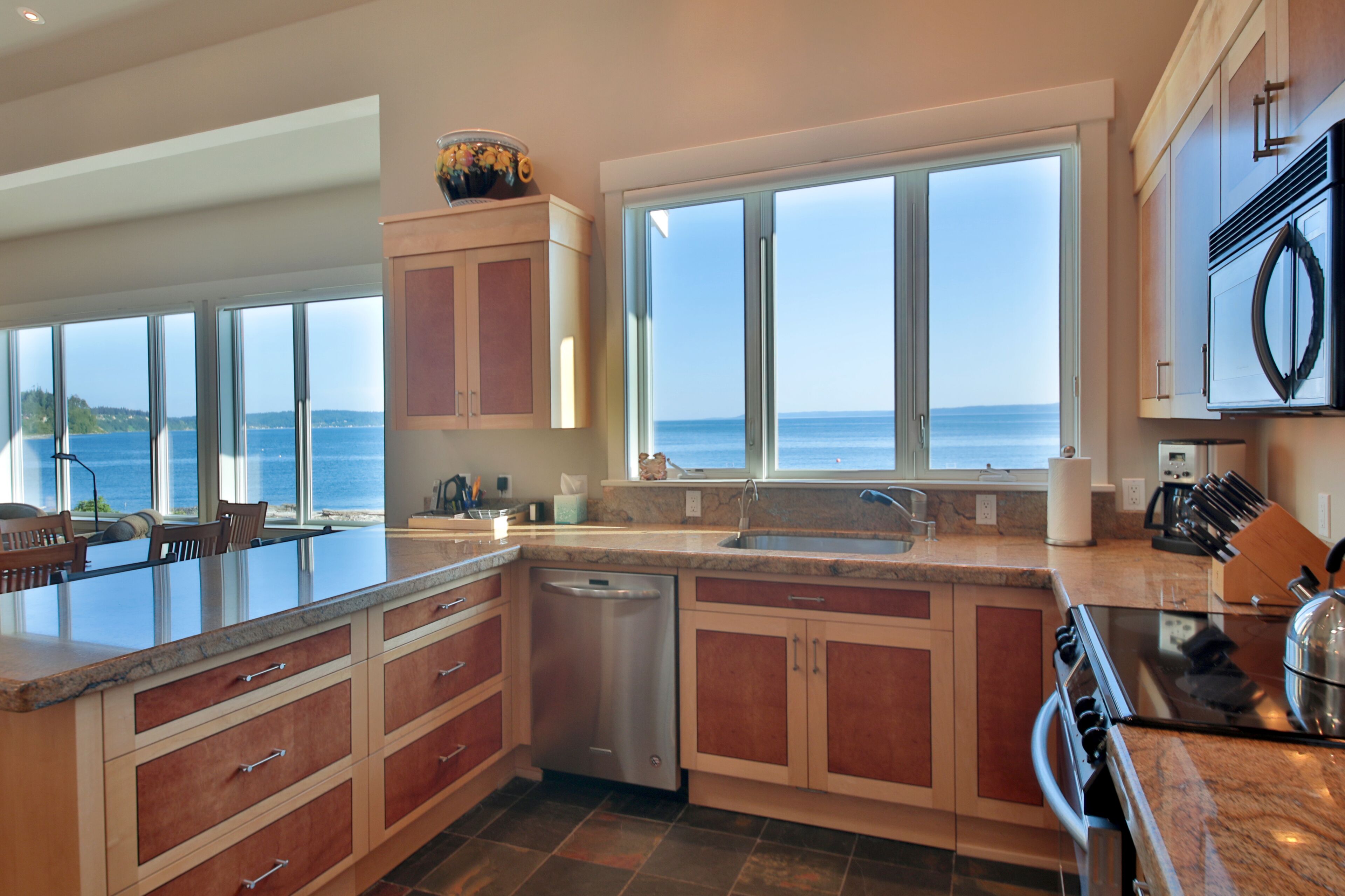 Beautiful, custom beachfront home on Sunlight Beach, Useless Bay. 