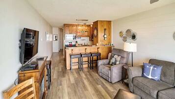 TV, fireplace, offices