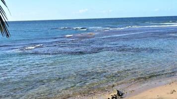 On the beach, beach towels