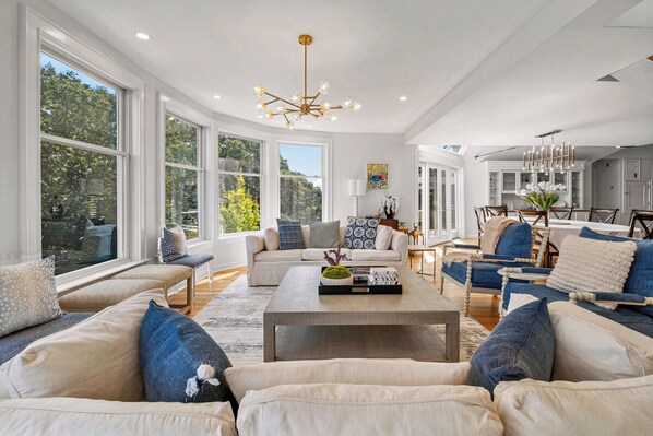 Smart TV, fireplace, video games, books