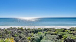 A beach with a clear view of the ocean and a few people in the distance. - Seabiscuit -Scenic 30A, Phenomenal Gulf Front Condo w/Spectacular Views! (Rosemary Beach)