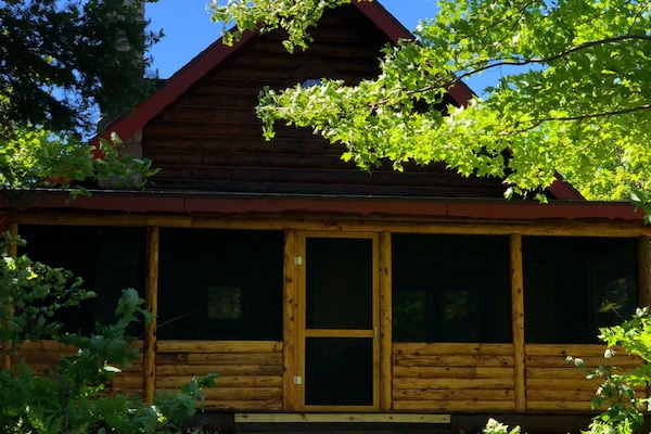 Screened in porch facing the lake
