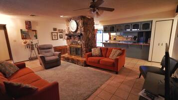 TV connectée, cheminée, lecteur de DVD, espaces bureaux