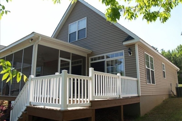 Deck and screen porch overlooking the lake
