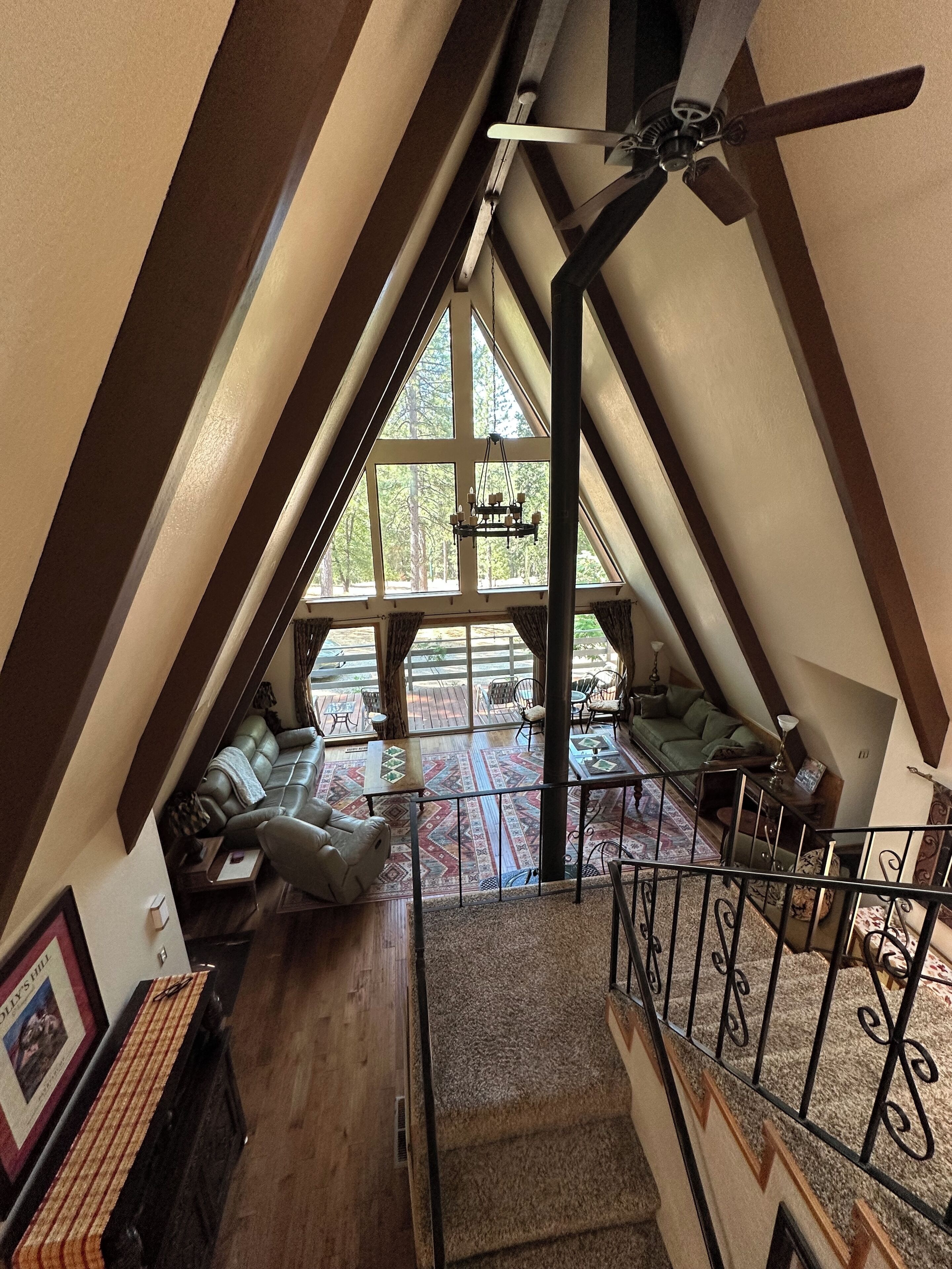 Smart TV, fireplace, DVD player, books