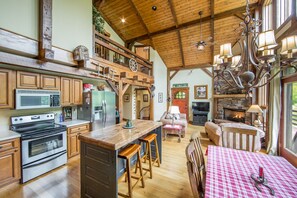 Interior - Charming modern cabin near town and forest recreation. Storage for bikes. (Brevard)