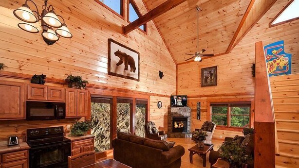 Unclassified image, 1 of 22, button - Pool Cabin in Pigeon Forge #unforgettable 2 bedroom w/Indoor Pool, Games & Full Theater! (Pigeon Forge)