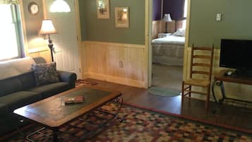 Smart TV, DVD player, video library, stereo