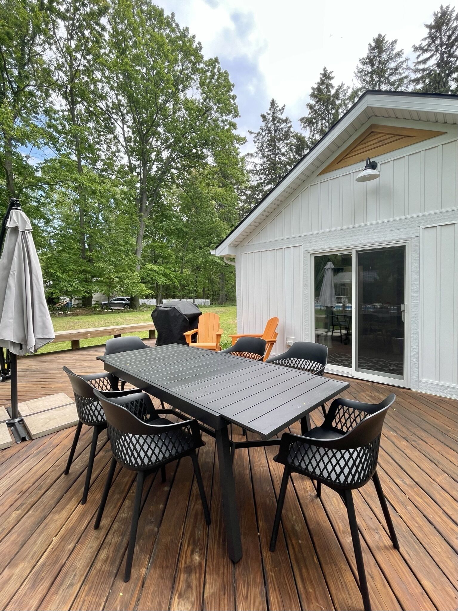 Deck with seating