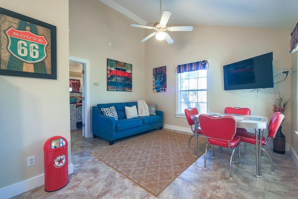 Suite 4- ‘Rockin on Route 66’. Let Good Times Roll in this Fun Throw Back Theme