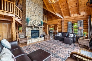 Smart TV, fireplace, DVD player, foosball