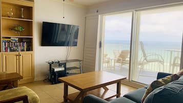 TV, DVD player, books