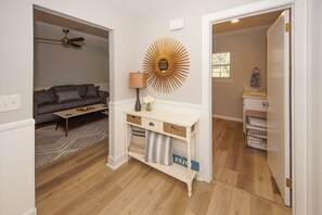 Smart TV, fireplace, DVD player