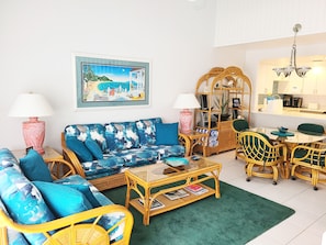 Smart TV, DVD player, video library, stereo