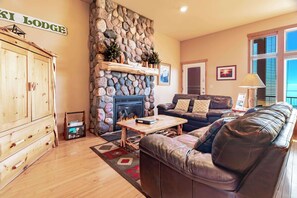TV, fireplace, DVD player, offices