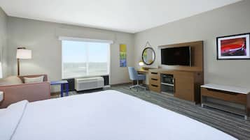 Room, 1 King Bed with Sofa bed, Accessible (Roll-In Shower) | Premium bedding, in-room safe, desk, blackout drapes