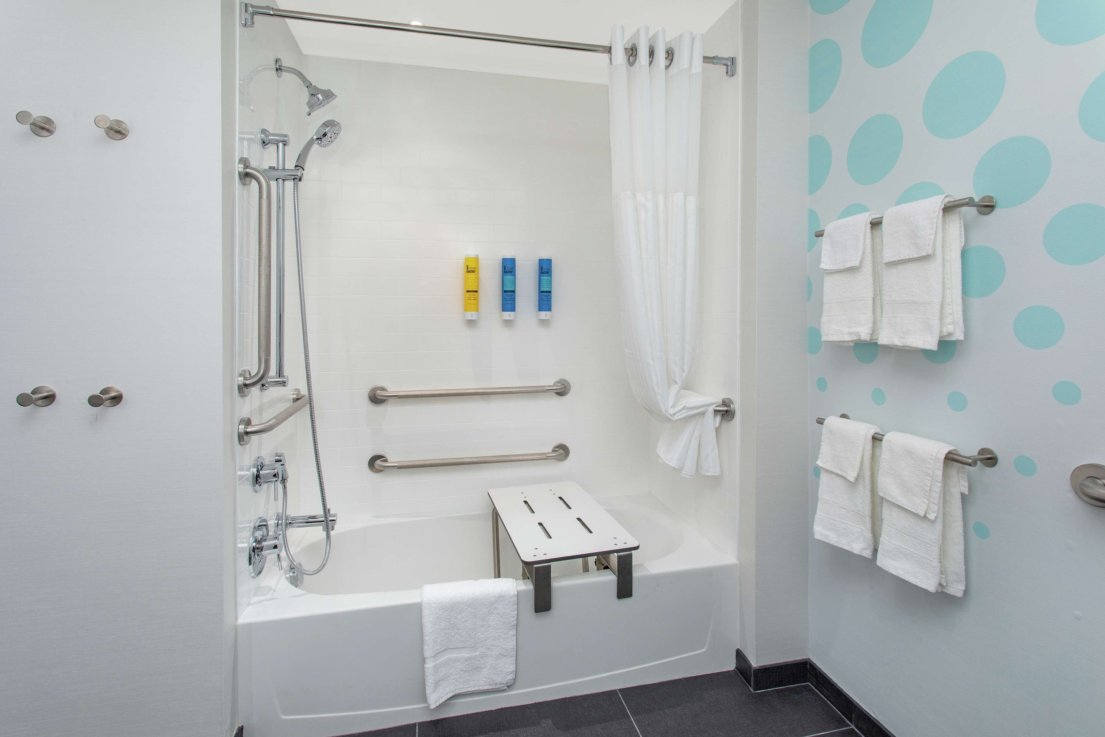 free toiletries, hair dryer, towels