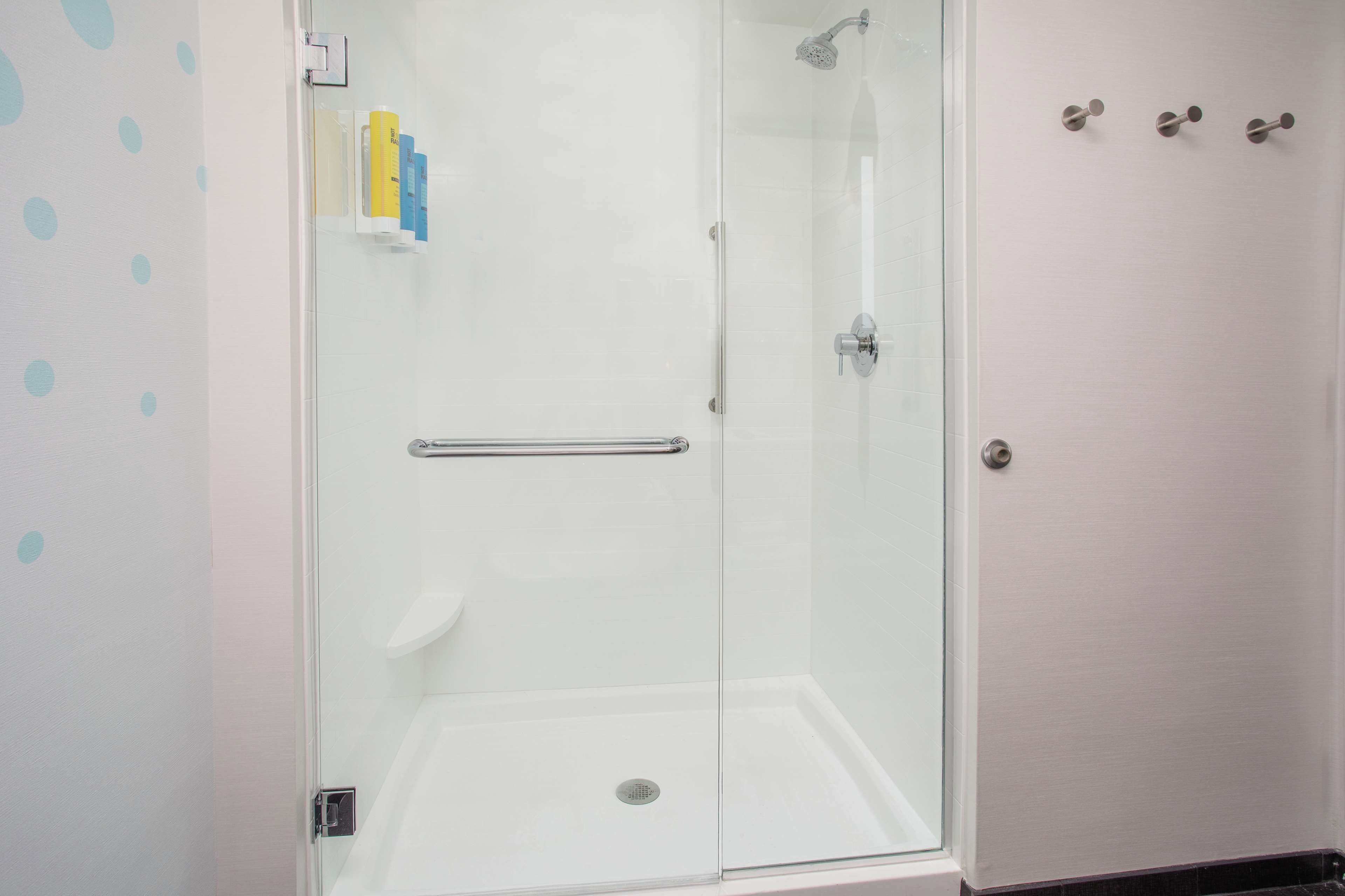 free toiletries, hair dryer, towels