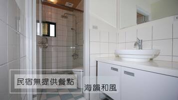 Family Quadruple Room, 2 Bedrooms, Connecting Rooms, Sea View | Bathroom | Shower, hydromassage showerhead, free toiletries, hair dryer