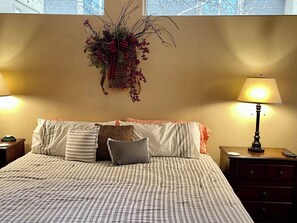 1 bedroom, desk, iron/ironing board, travel cot